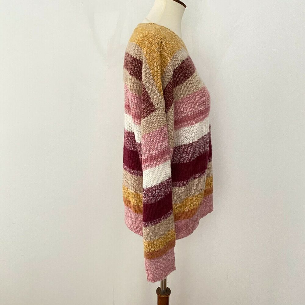 Nordstrom Sanctuary Blur the Lines Stripe Crewneck Sweater Pullover L Large - Picture 3 of 8